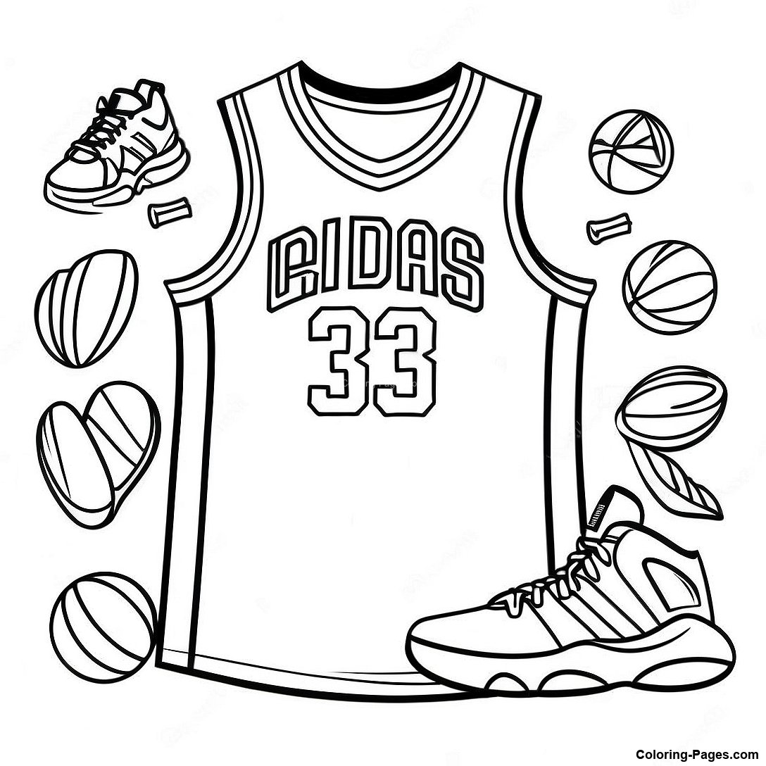 Adidas Basketball Jersey Coloring Page