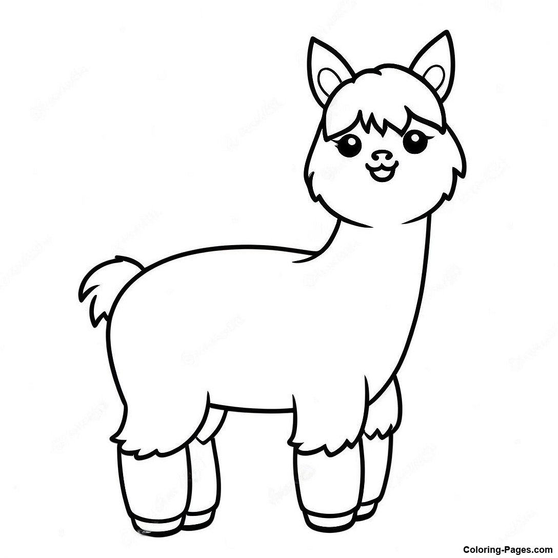 Adorable Baby Llama Coloring Page | Coloring-Pages.com