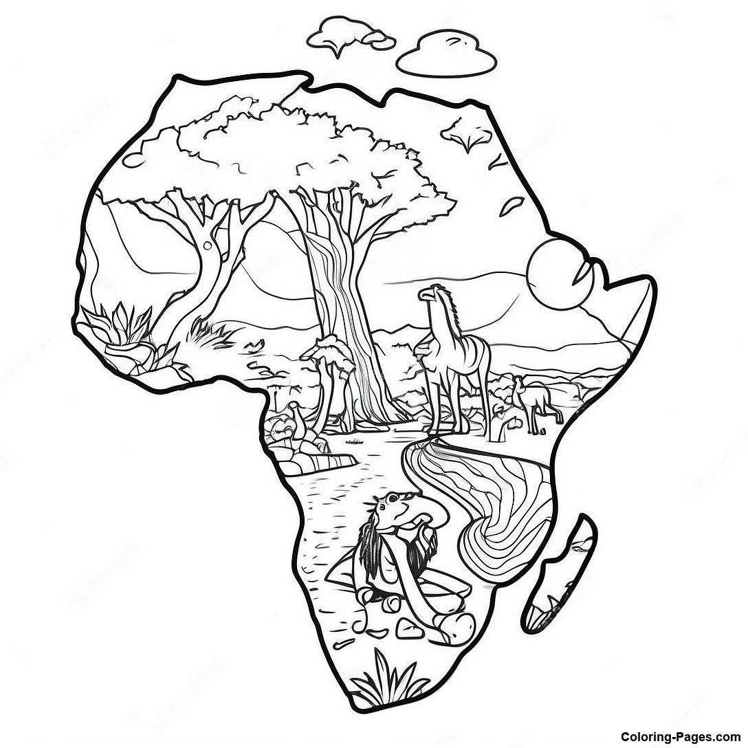Africa Coloring Page Coloring Pages com - Africa Coloring Page 80130 22134 