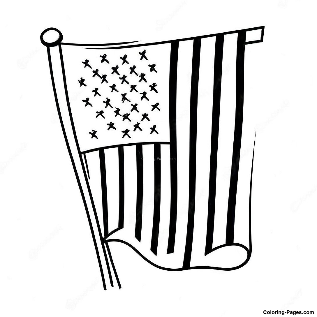 American Flag Coloring Page