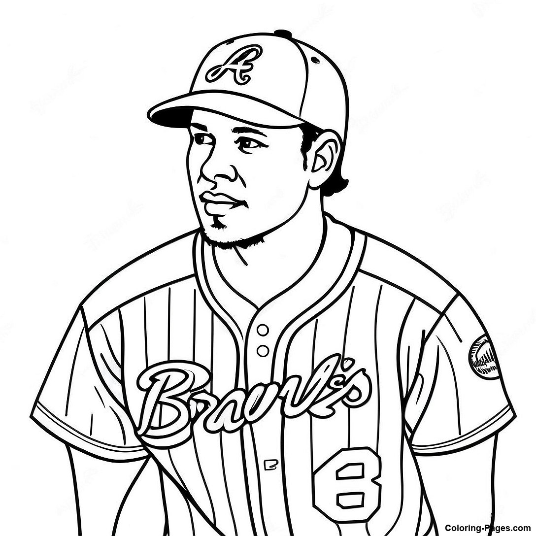 Atlanta Braves Player In Action - Atlanta Braves Player In Action Coloring Page 97494 36412 