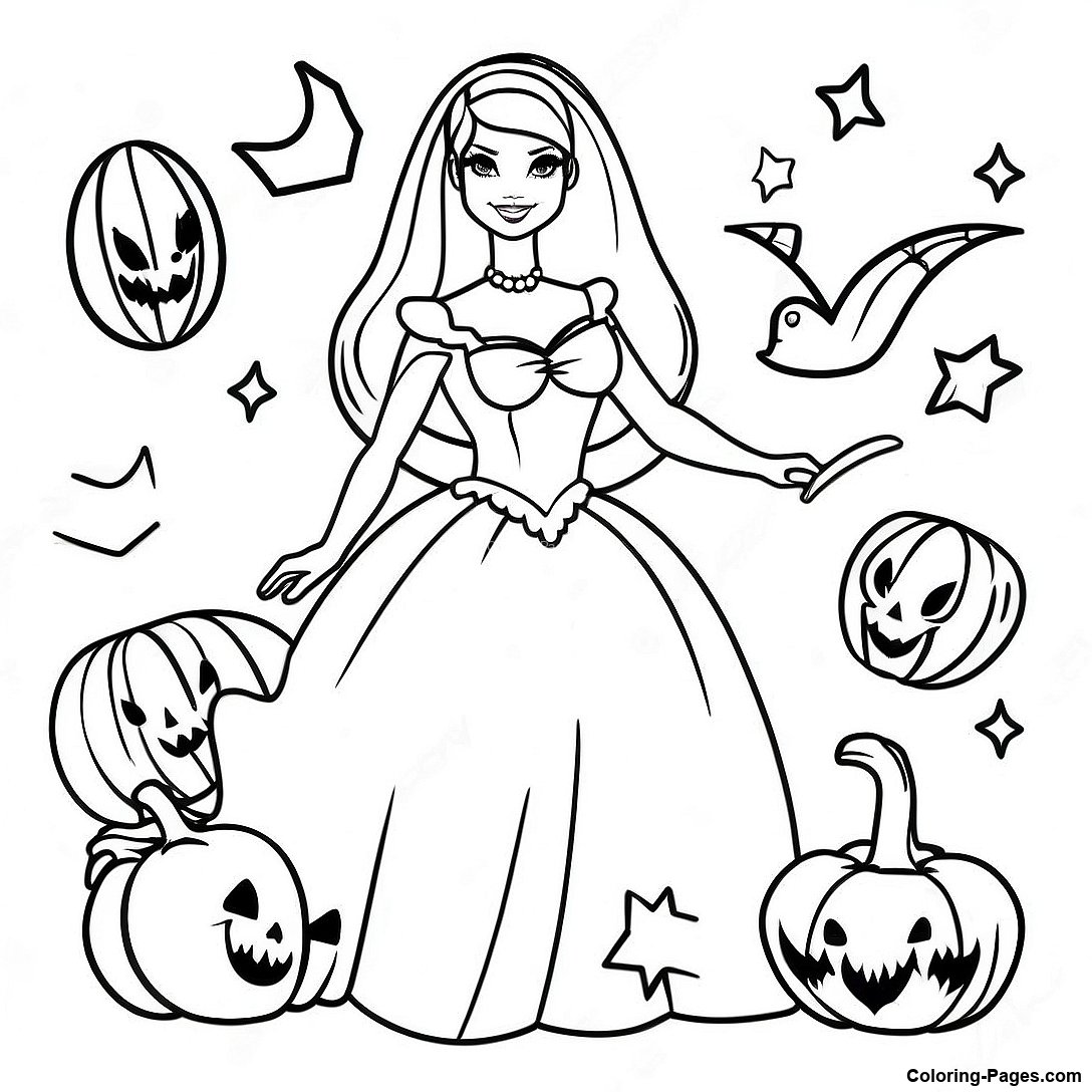 Barbie Halloween Coloring Page - Barbie Halloween Coloring Page 104712 42453 
