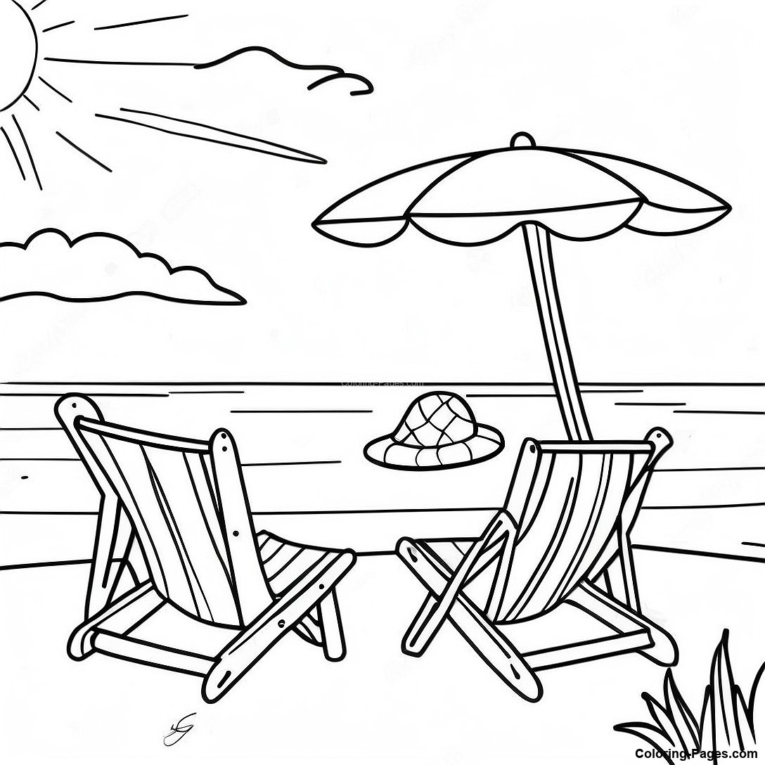 Beach Summer Coloring Page Coloring Pages com - Beach Summer Coloring Page 120833 55488 