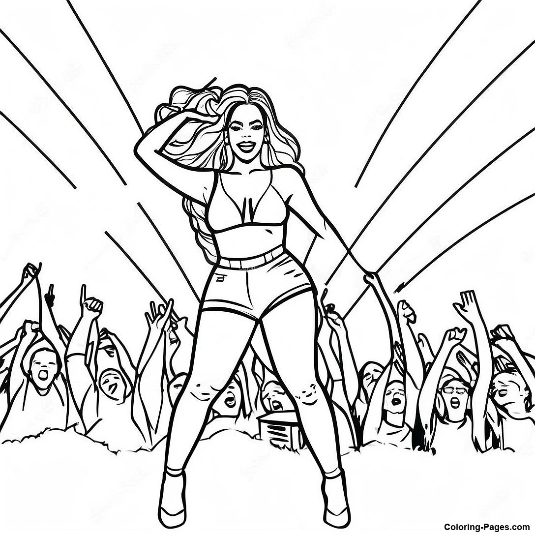 Beyonce Performing On Stage Coloring Page 97673 36542
