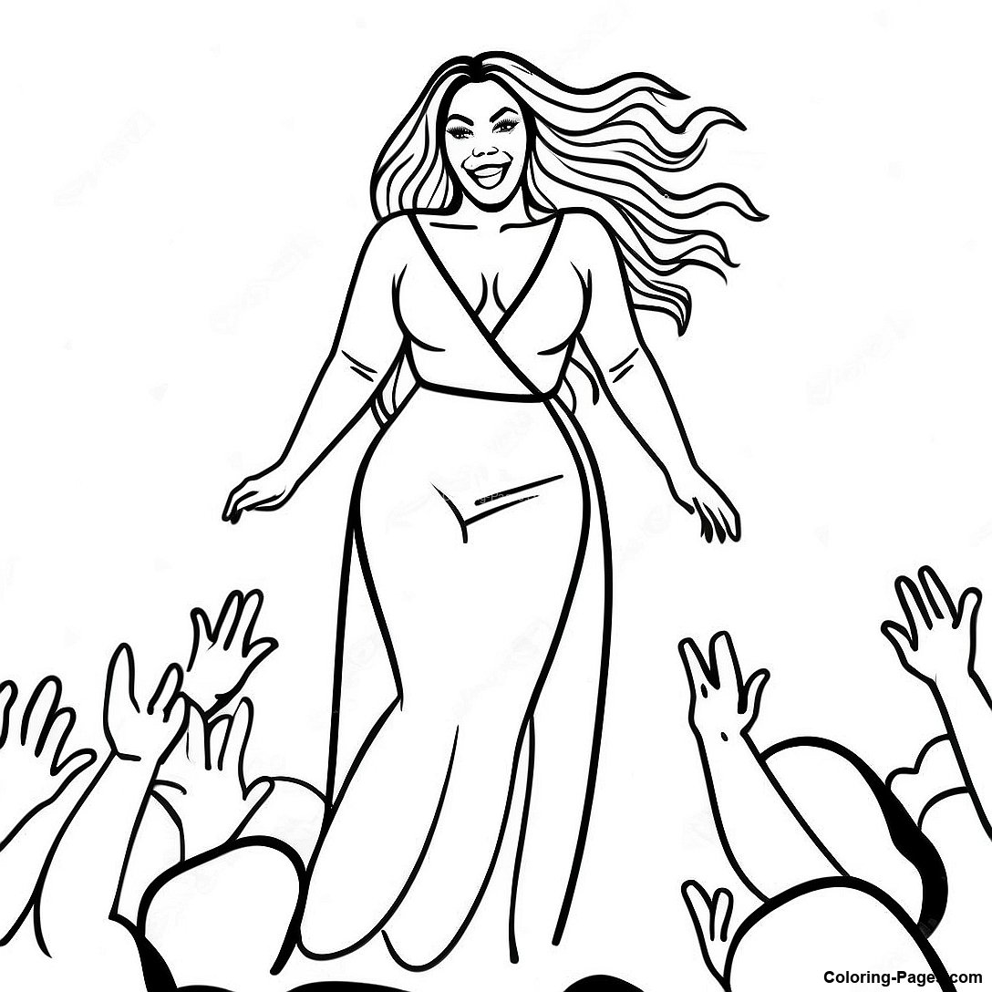 Beyonce Performing On Stage Coloring Page 97673 36634