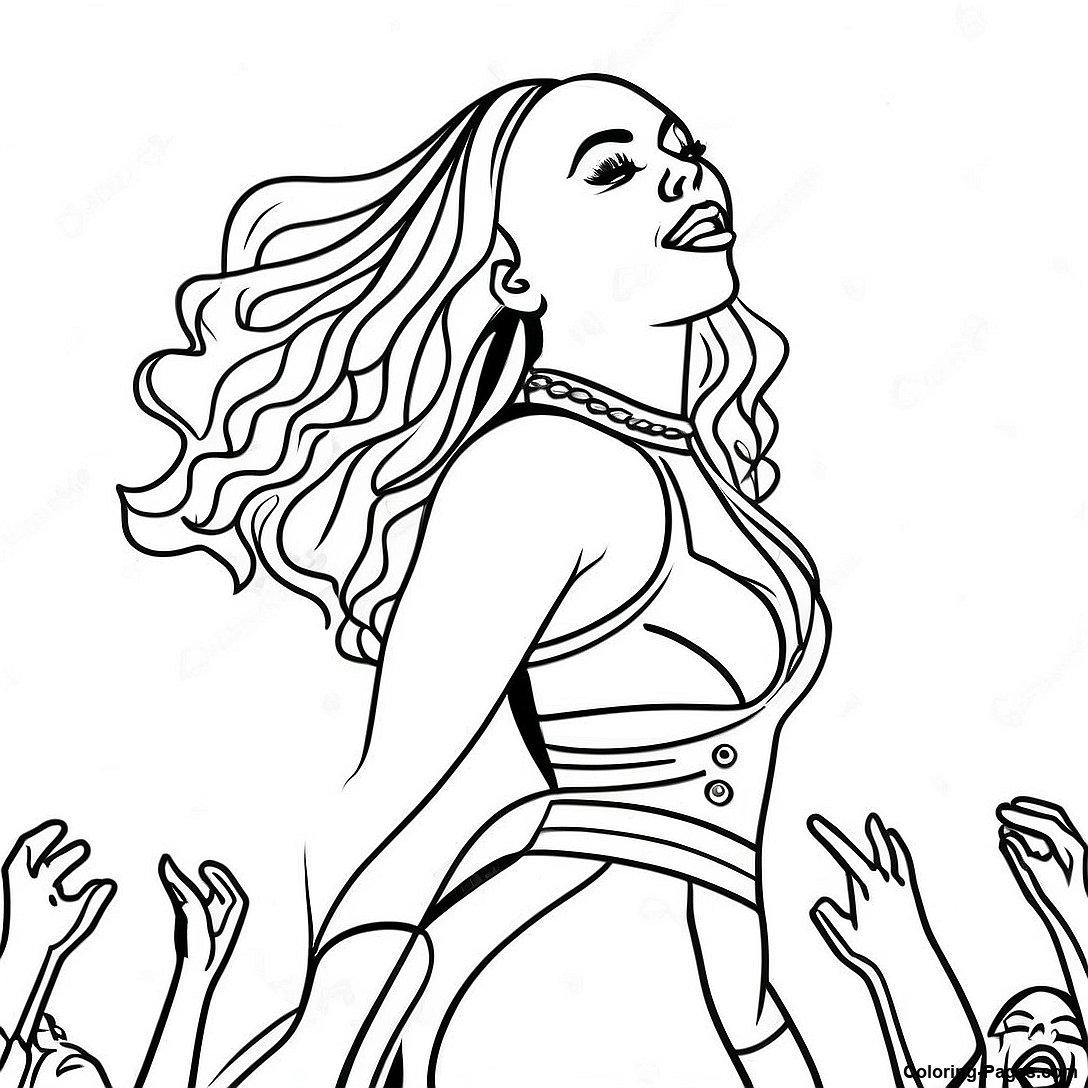 Beyonce Performing On Stage Coloring Page 97673 36636