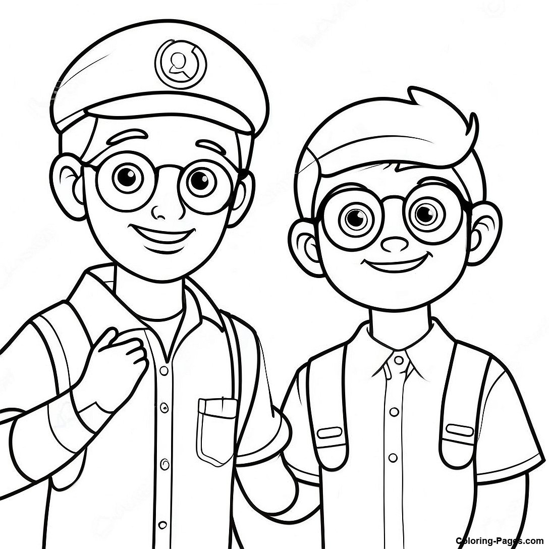 Blippi And Meekah Coloring Page - Blippi And Meekah Coloring Page 105587 43147 