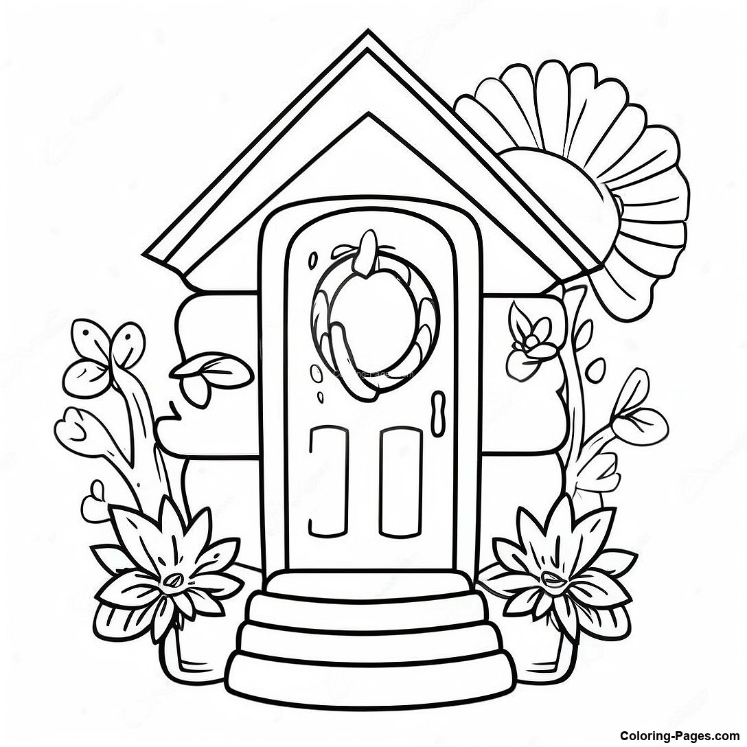 Cheerful Welcome Home Coloring Page | Coloring-Pages.com