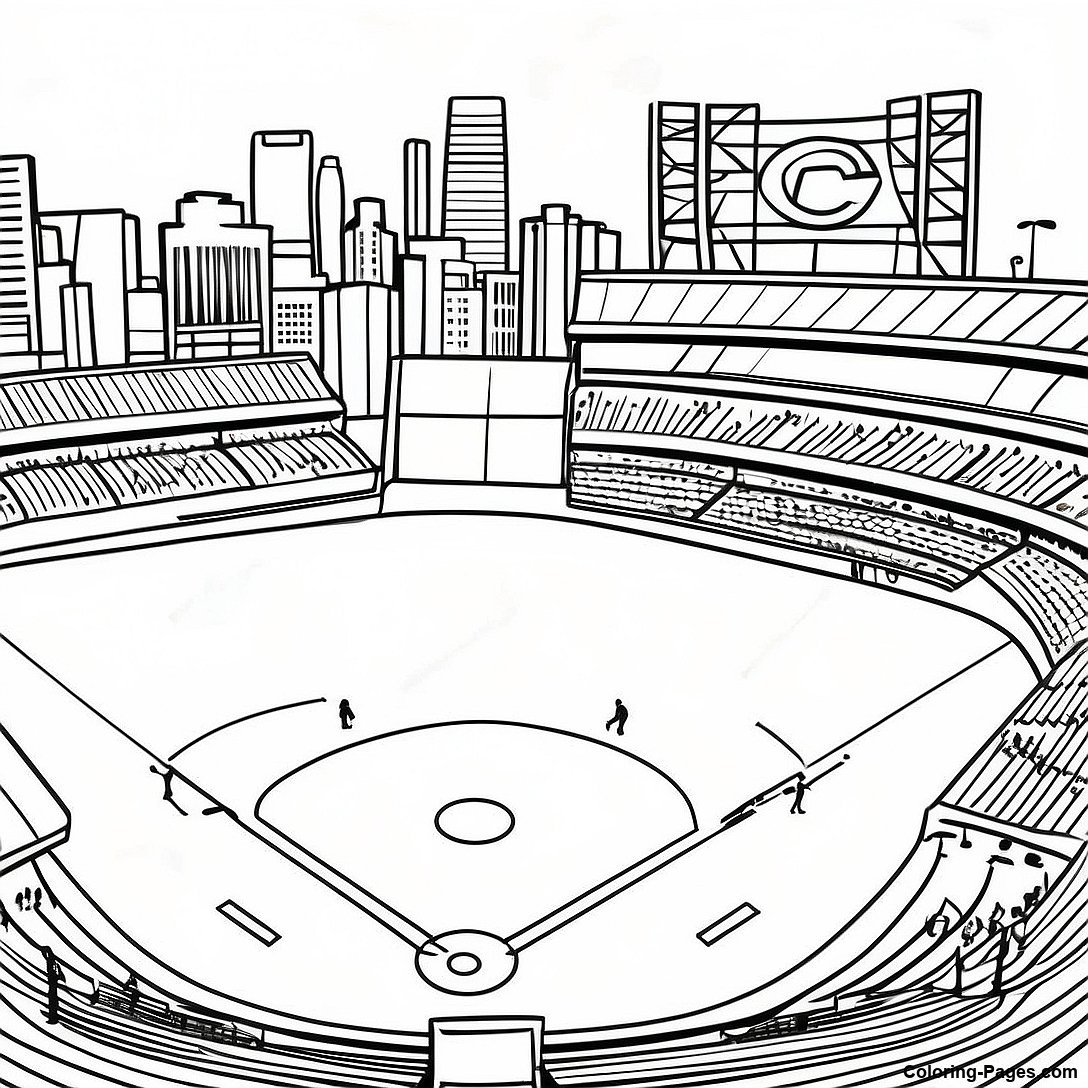 Chicago Cubs Baseball Field Coloring Page | Coloring-Pages.com
