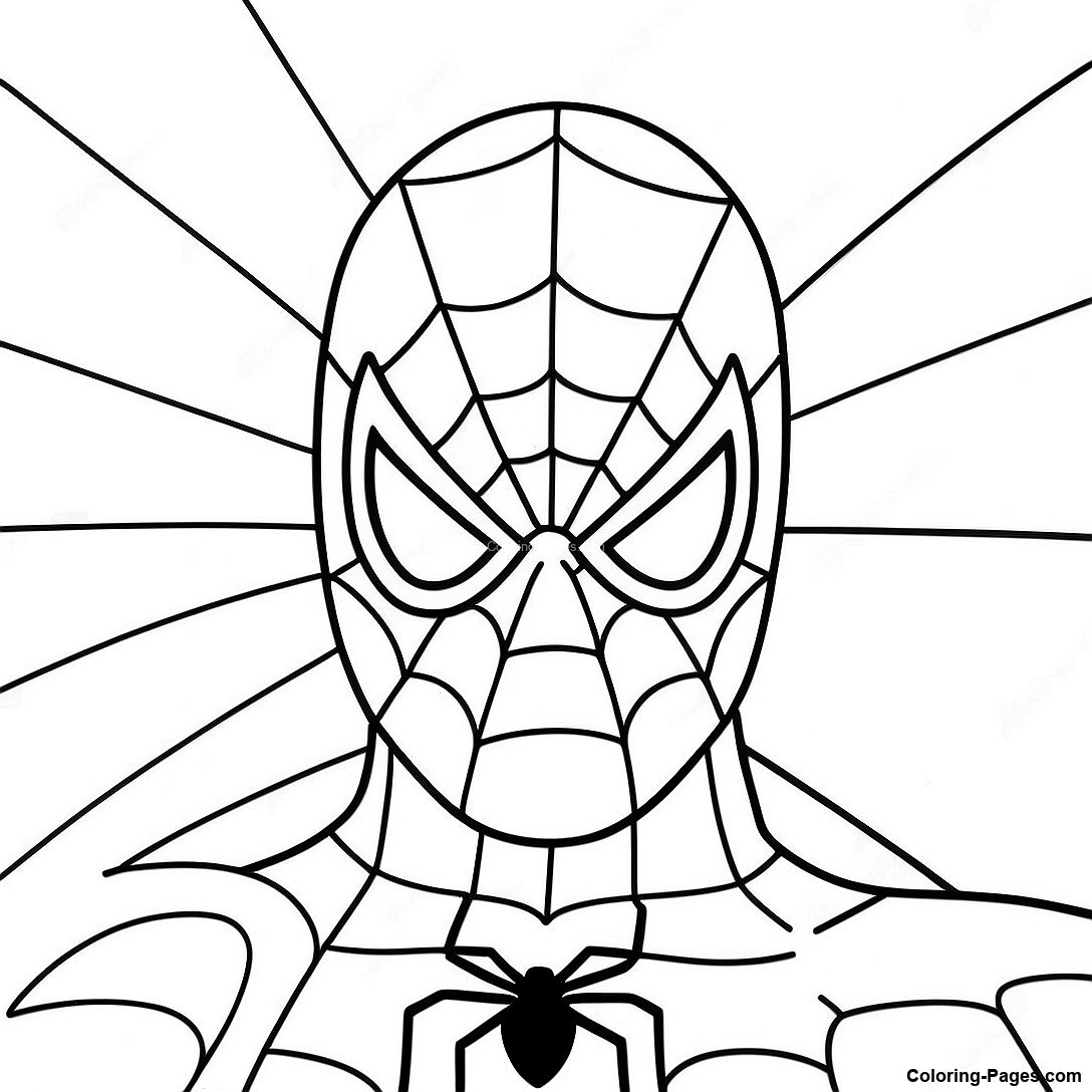 Classic Spiderman Face Coloring Page | Coloring-Pages.com