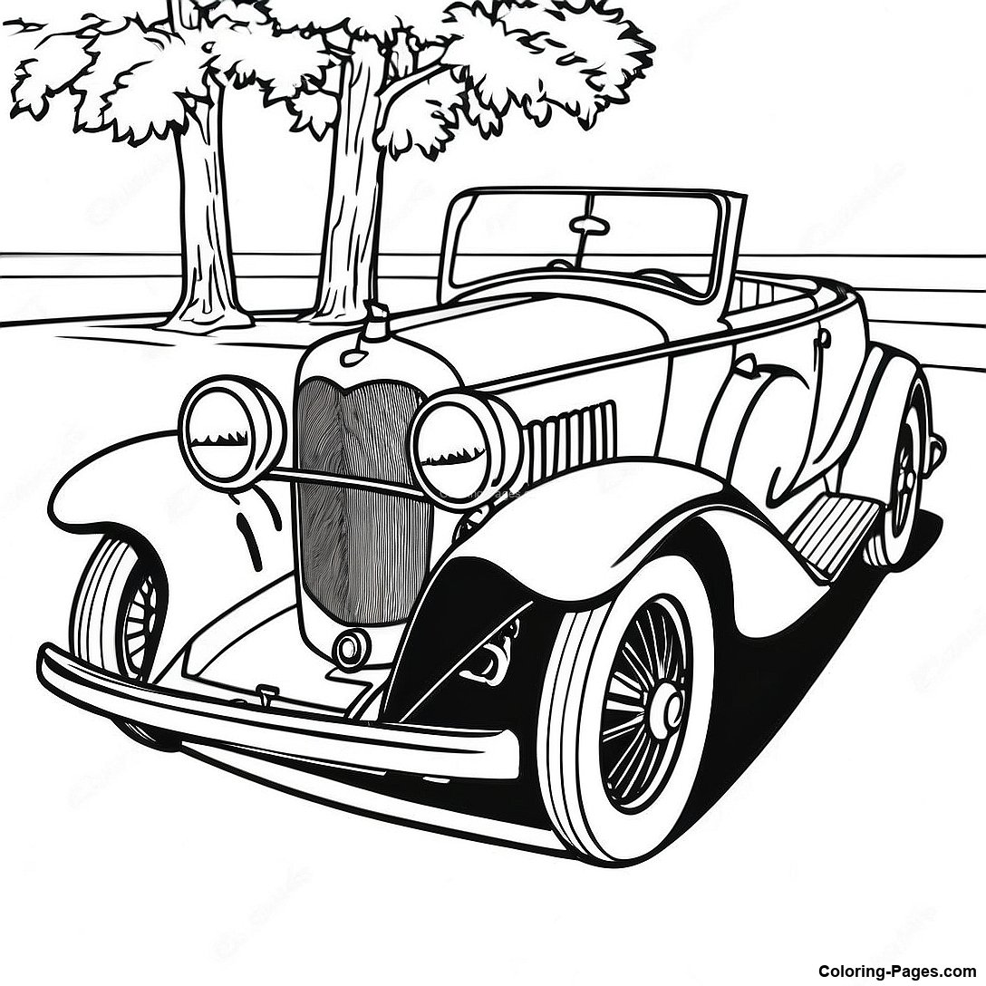 Classic Vintage Car Coloring Page | Coloring-Pages.com
