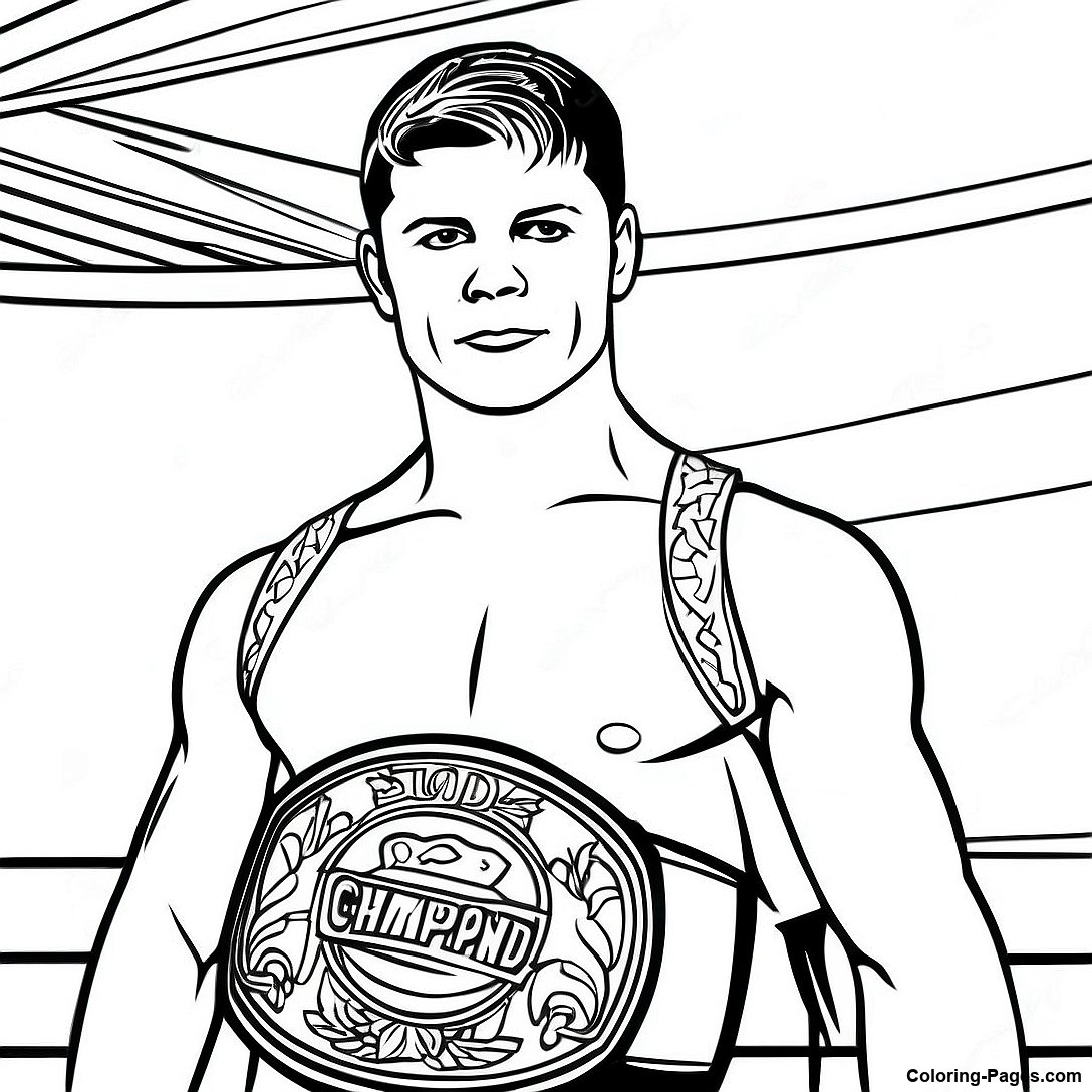 Cody Rhodes With Championship Belt Coloring Page | Coloring-Pages.com