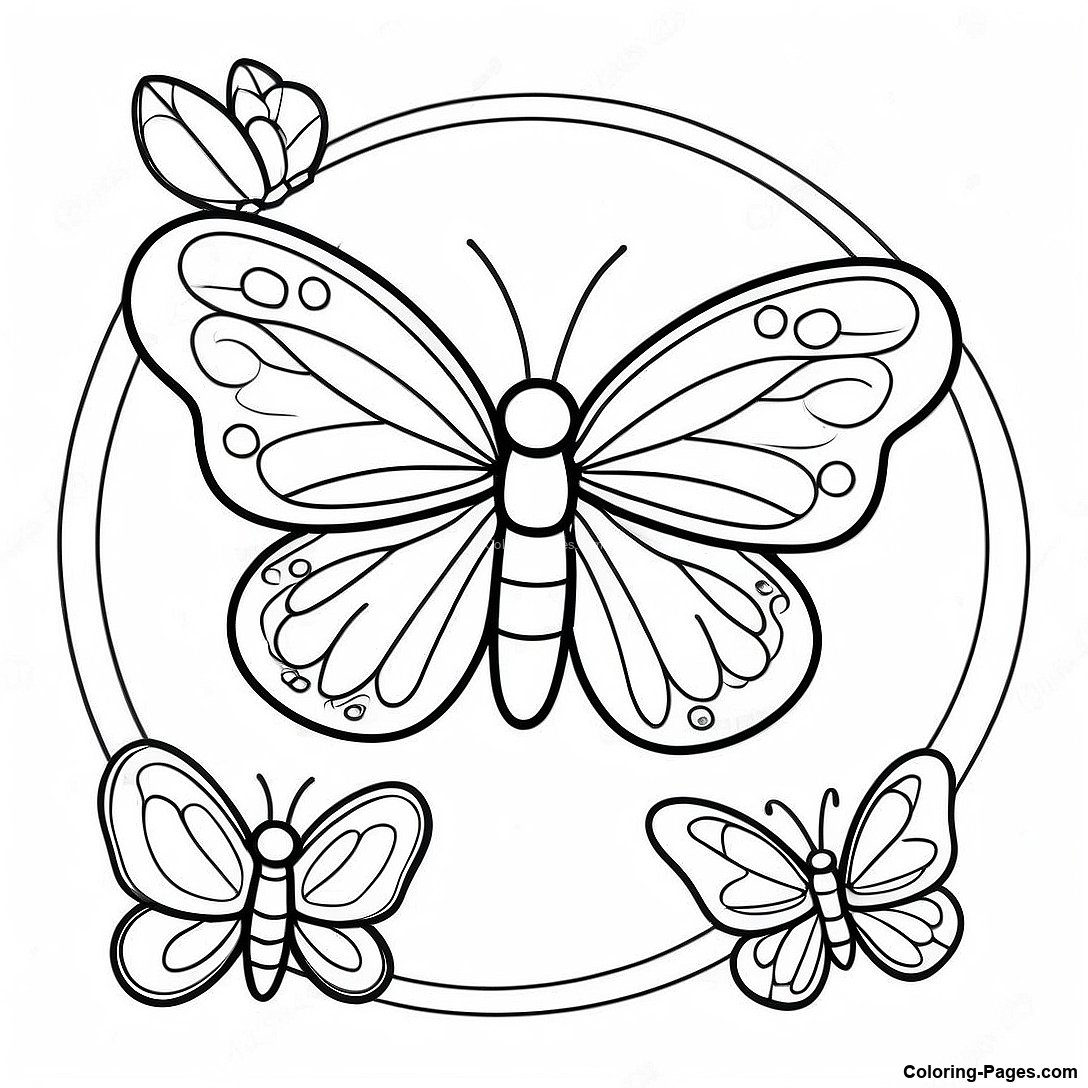 Colorful Butterfly Life Cycle Stages Coloring Page 101729 40137