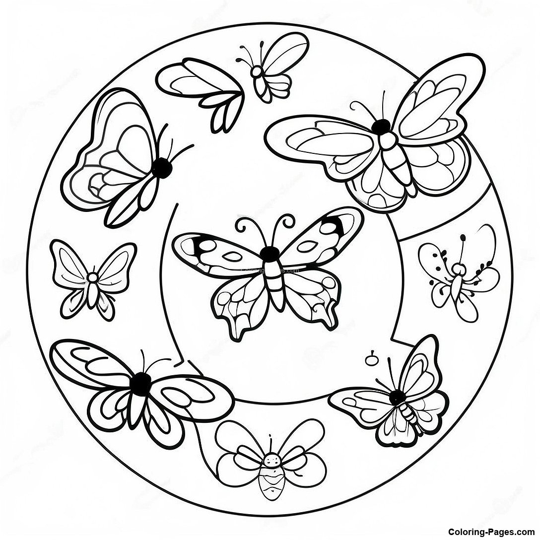 Colorful Butterfly Life Cycle Stages Coloring Page 101729 40138