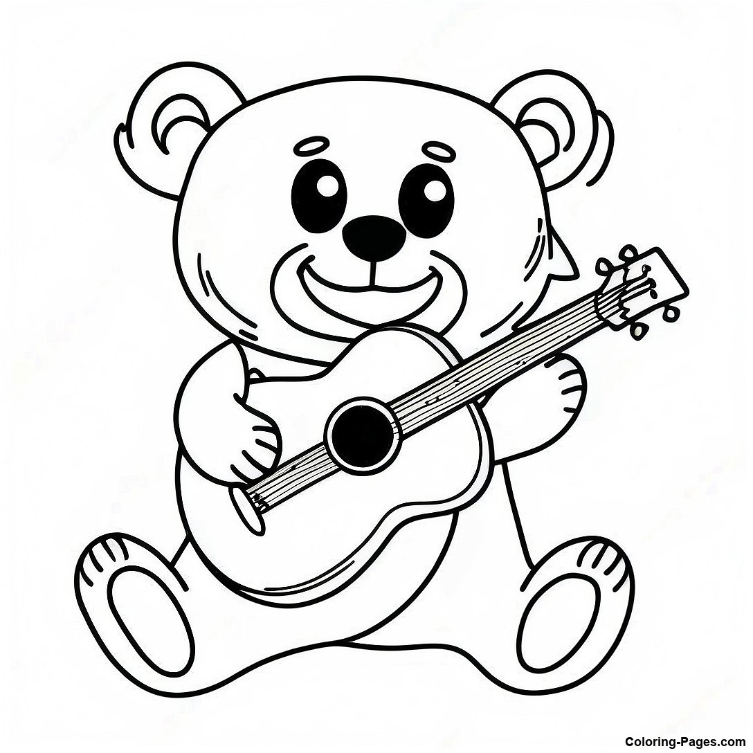 Colorful Grateful Dead Bear Coloring Page | Coloring-Pages.com