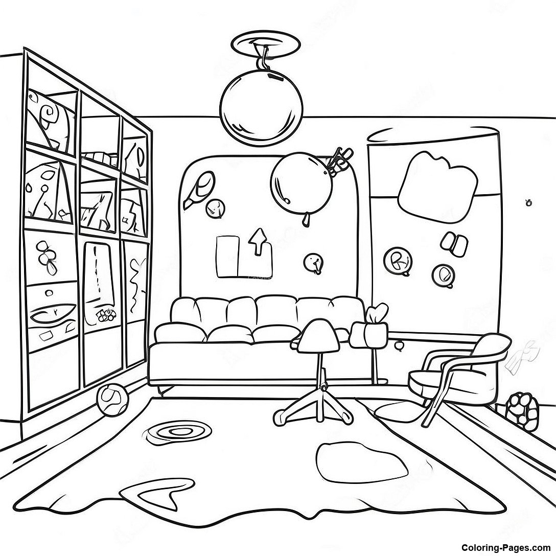 Colorful Playroom Coloring Page | Coloring-Pages.com