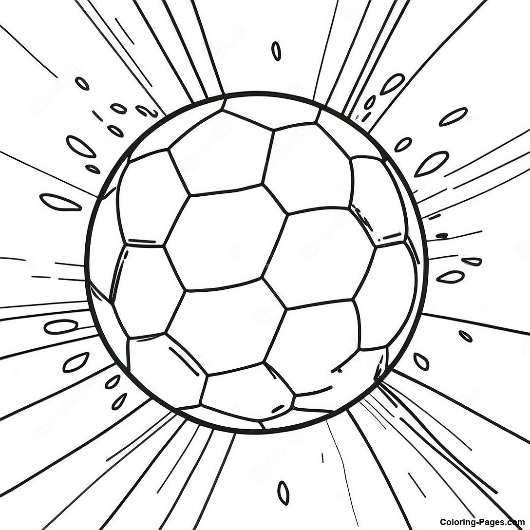 Colorful Soccer Ball In Action Coloring Page | Coloring-Pages.com