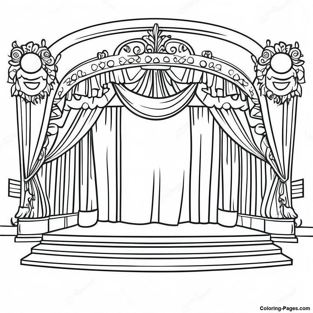 Colorful Theatre Stage Coloring Page 99651 38409