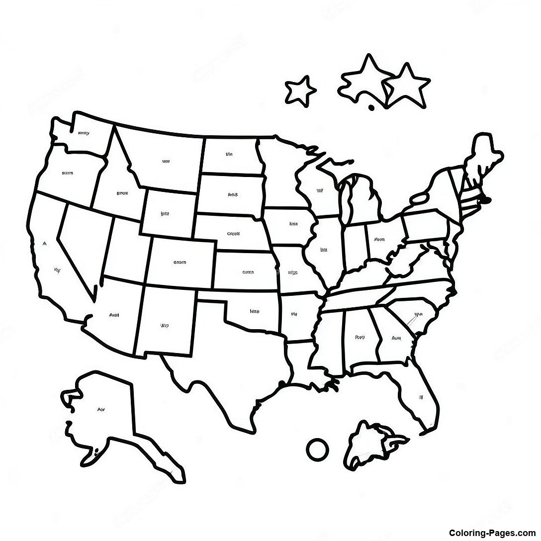 Colorful United States Map Coloring Page Coloring Pages Com Colorful United States Map Coloring Page 86007 26829