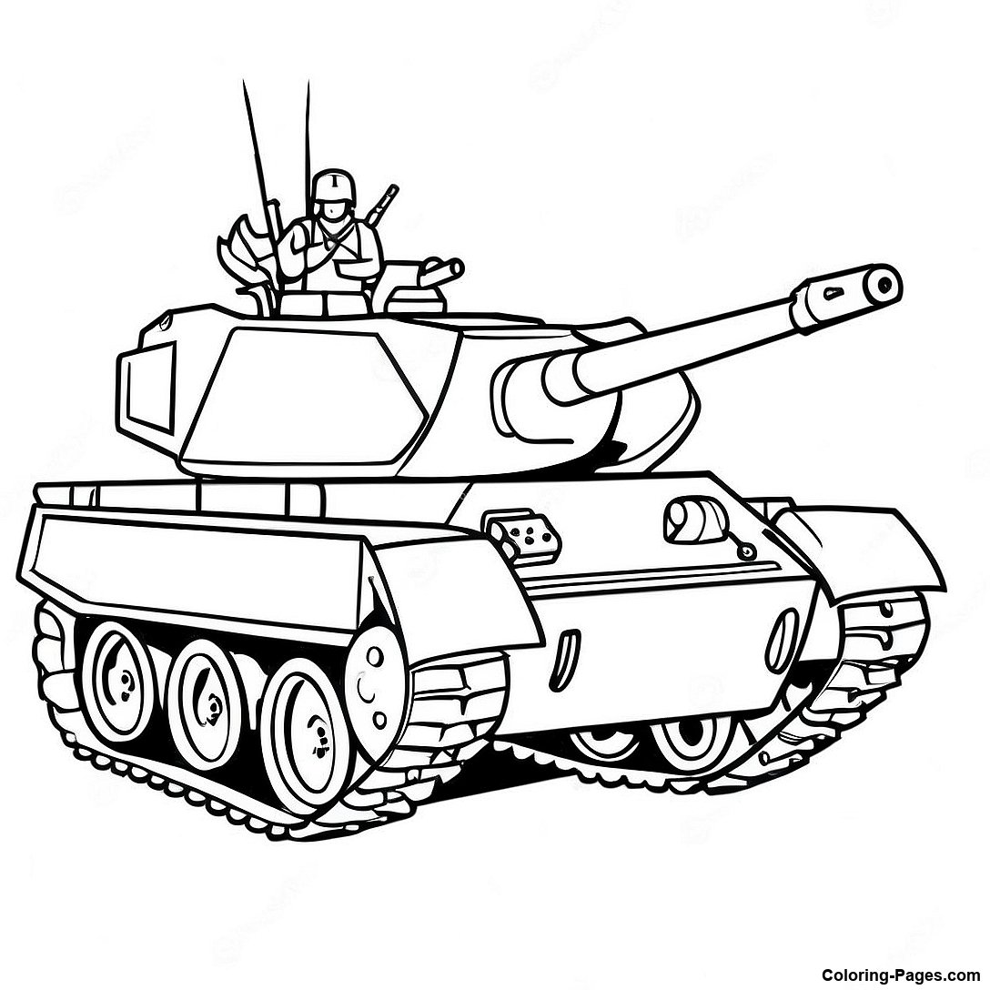 Courageous Army Tank Coloring Page | Coloring-Pages.com