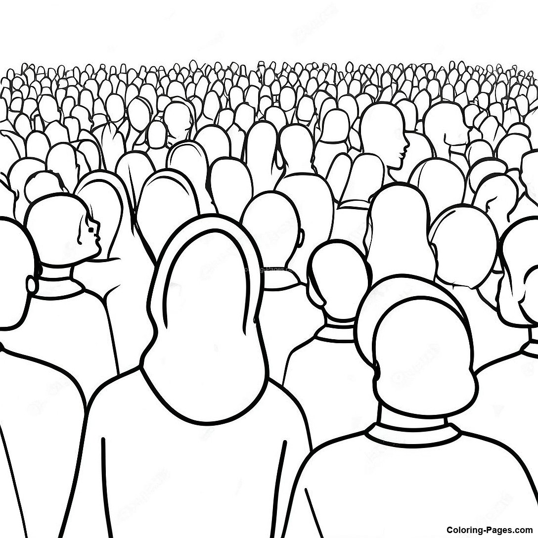 Crowd Listening To Jesus Coloring Page 132464 64978