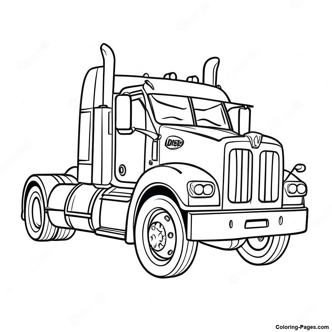Custom Diesel Truck Coloring Page | Coloring-Pages.com