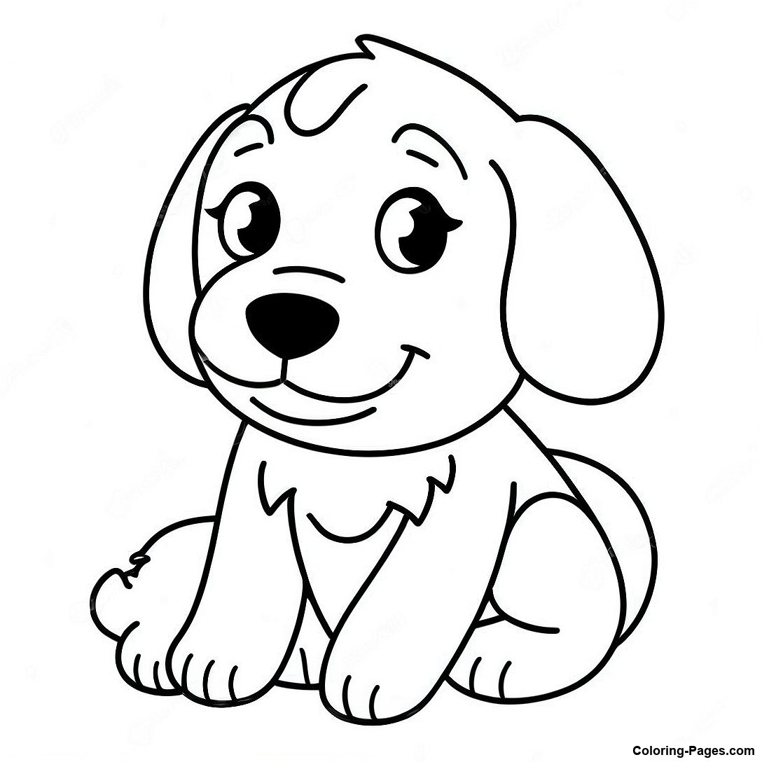 Cute Golden Retriever Puppy Coloring Page | Coloring-Pages.com