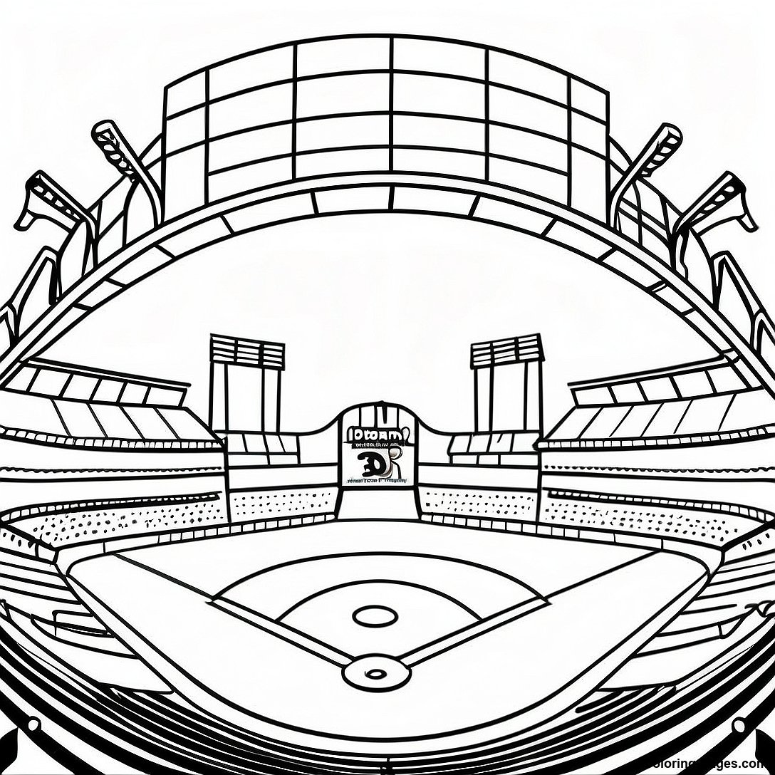Dodgers Baseball Stadium Coloring Page | Coloring-Pages.com