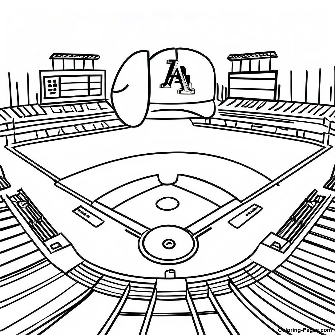 Dodgers Baseball Stadium Coloring Page | Coloring-Pages.com