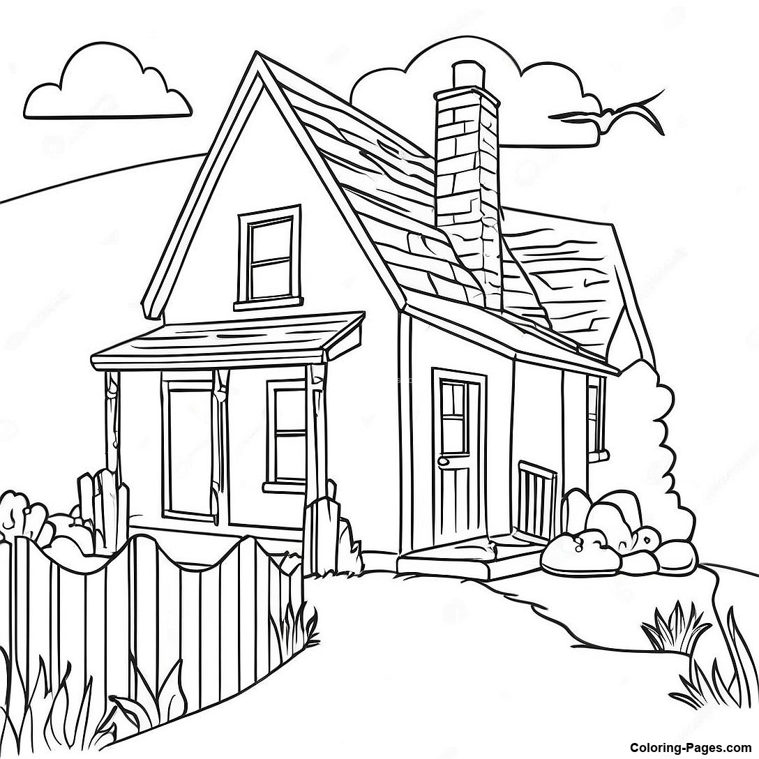 Dreamy Taylor Swift Folklore Cottage Coloring Page 98343 37204