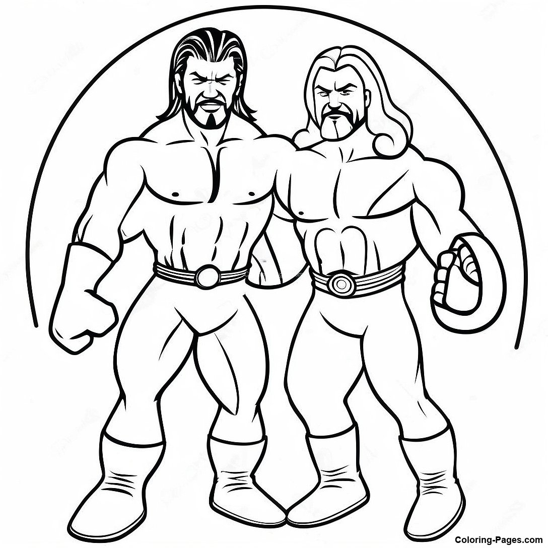 Dynamic Wwe Tag Team Coloring Page 74857 18081