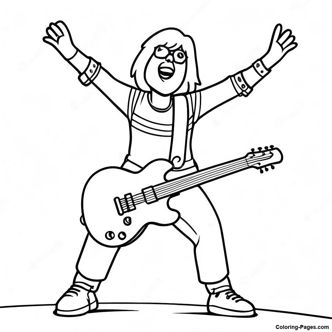 Electric Rockstar Performing On Stage Coloring Page 133905 66087