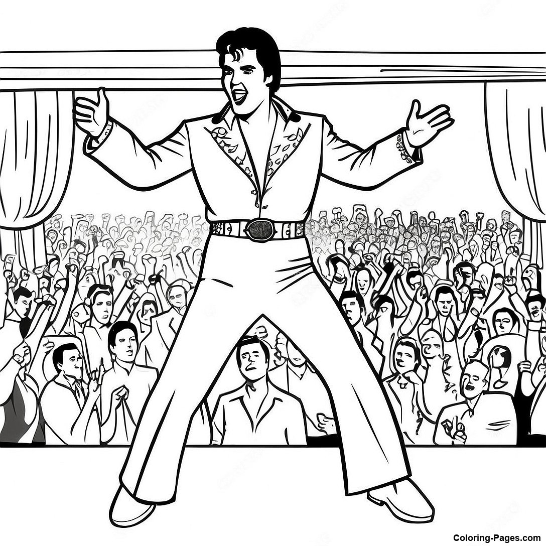 Elvis Performing On Stage Coloring Page 46033 10088