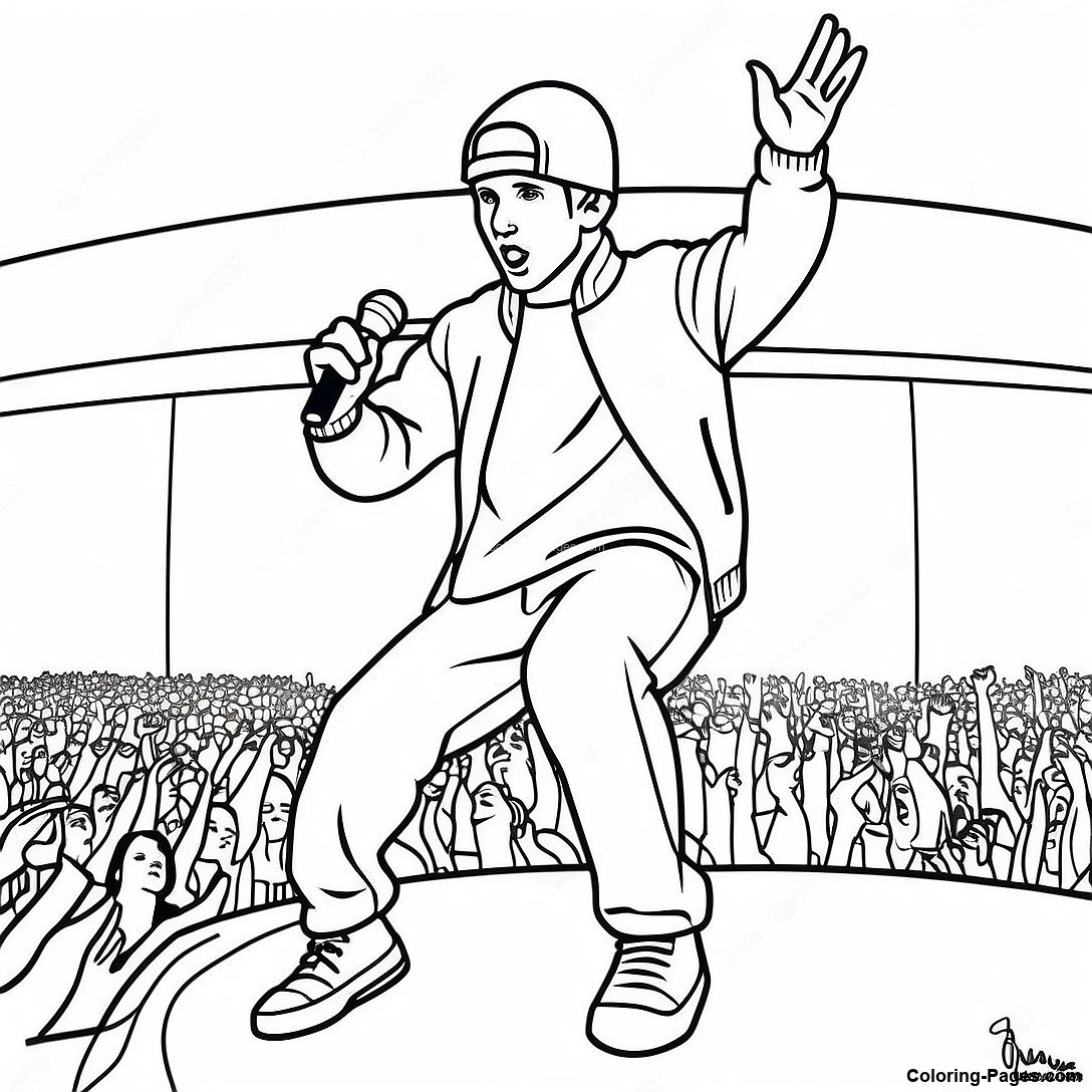 Eminem Performing On Stage Coloring Page 125798 59666