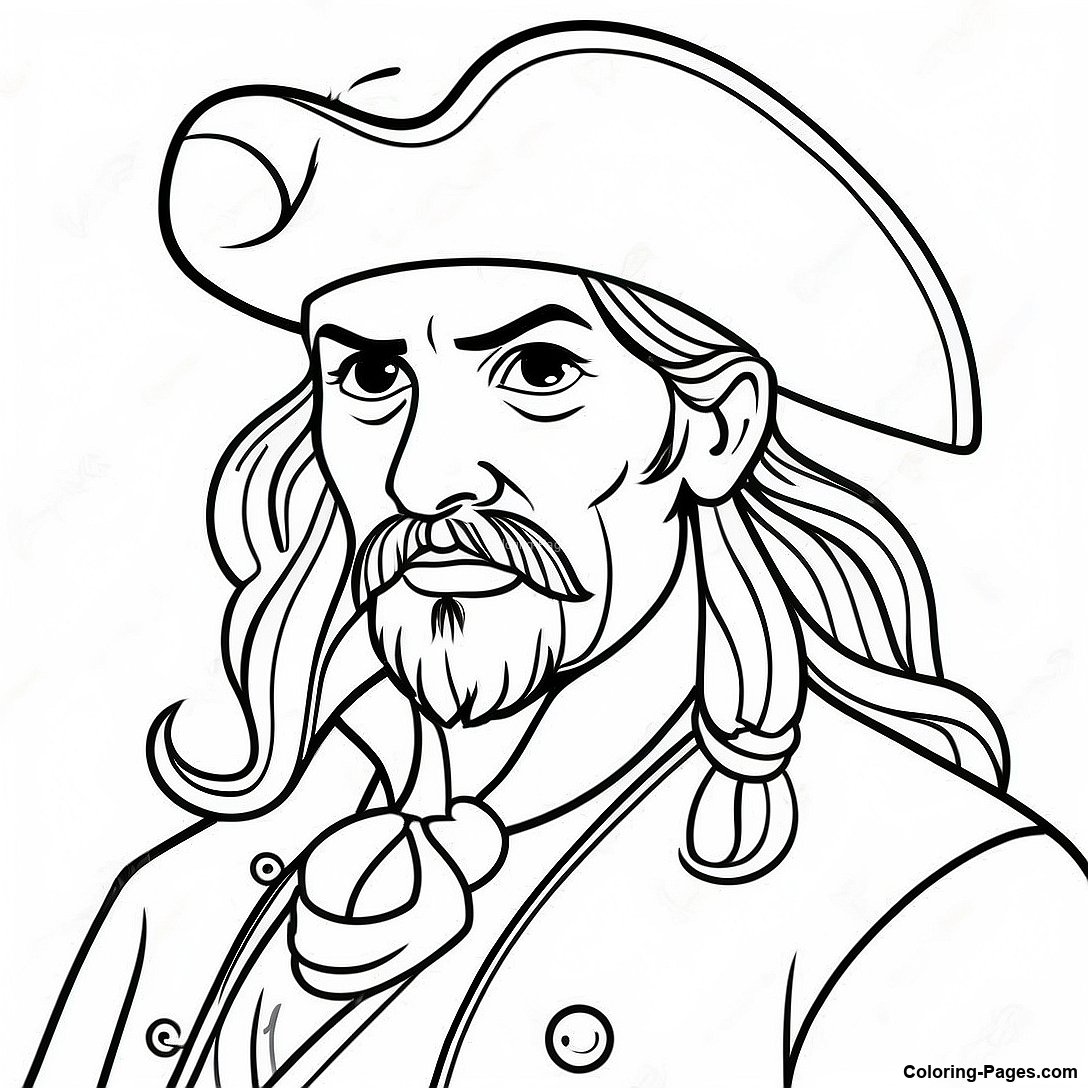 Fearless Pirate Captain Coloring Page | Coloring-Pages.com