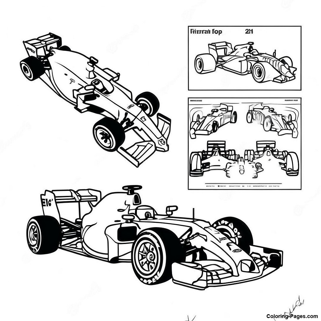 Ferrari F1 Car In Action Coloring Page | Coloring-Pages.com
