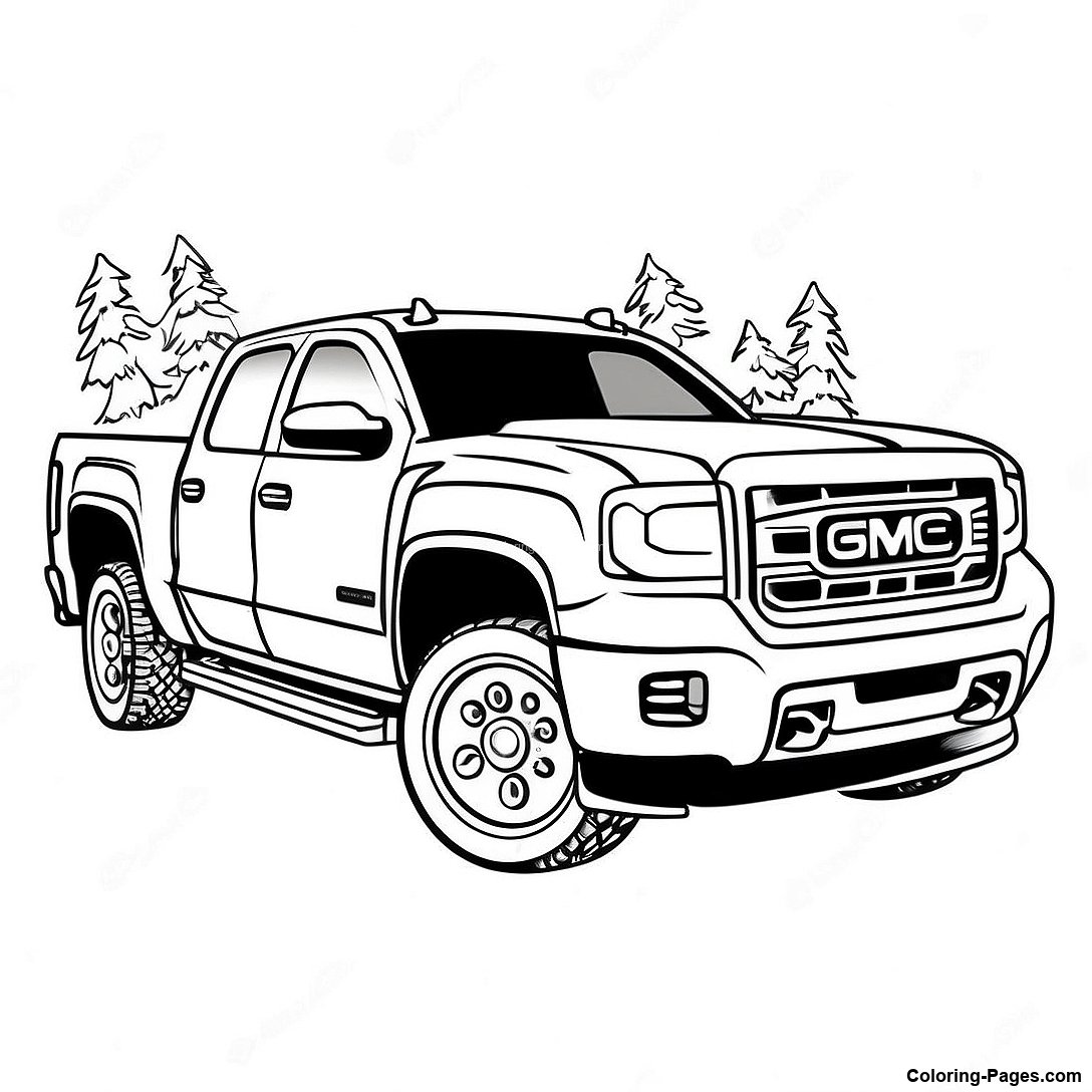 Gmc Sierra Pickup Truck Coloring Page | Coloring-Pages.com