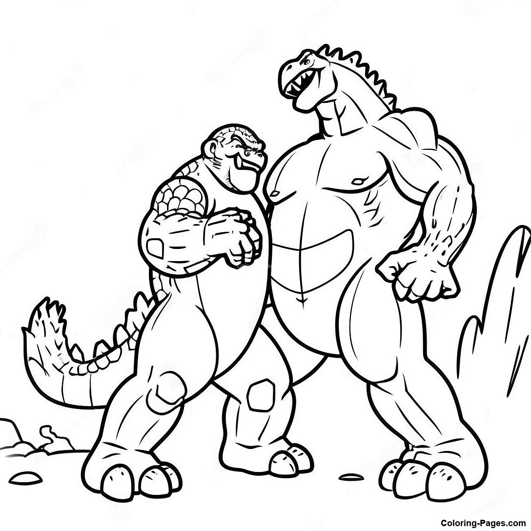 Godzilla Vs Kong Coloring Page - Godzilla Vs Kong Coloring Page 85313 26286