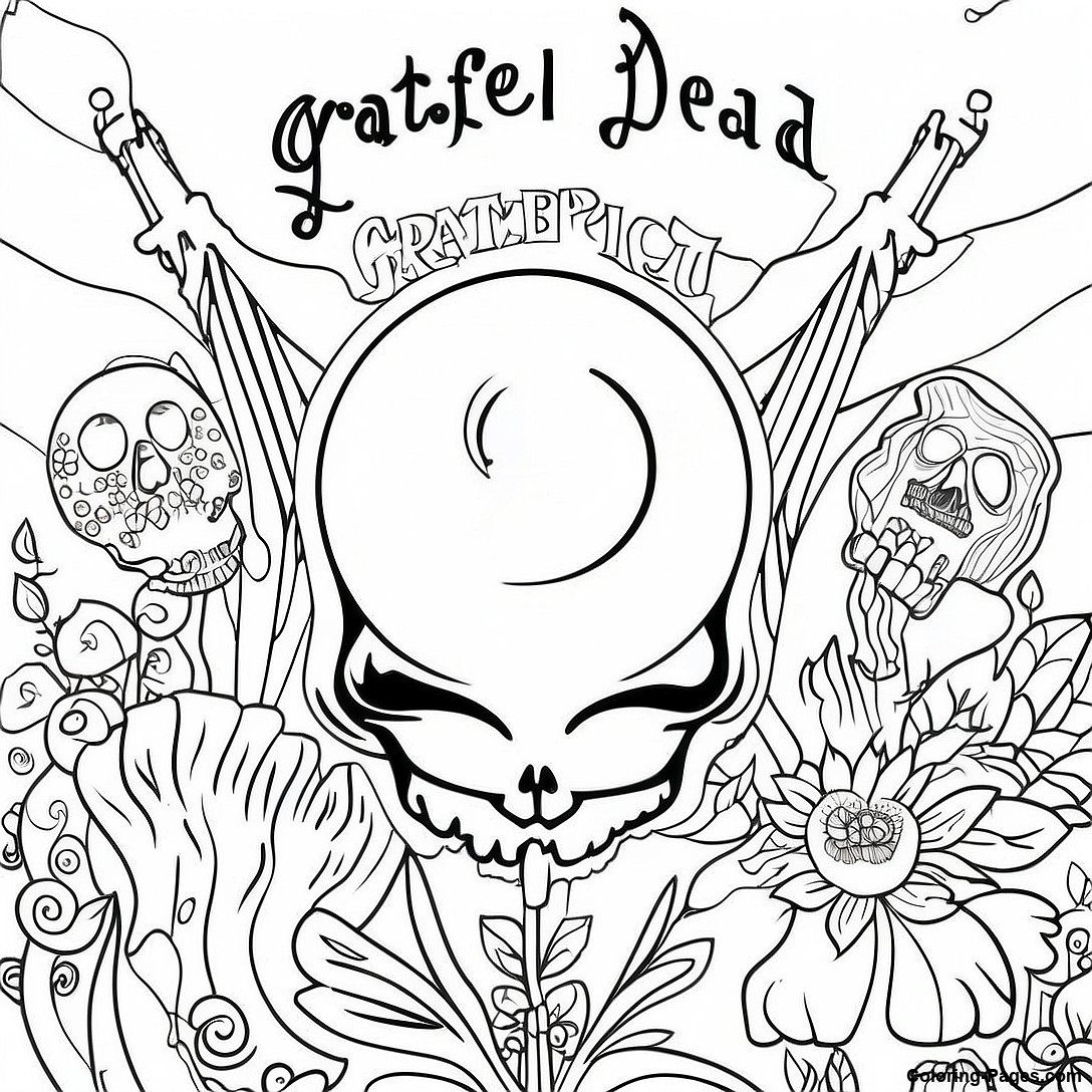 Grateful Dead Album Cover Coloring Page | Coloring-Pages.com