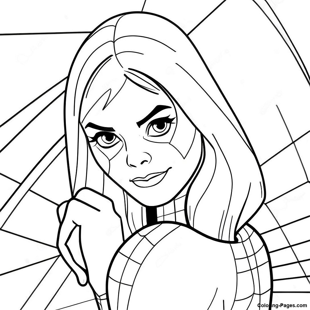 Gwen Stacy As GhostSpider Coloring Page
