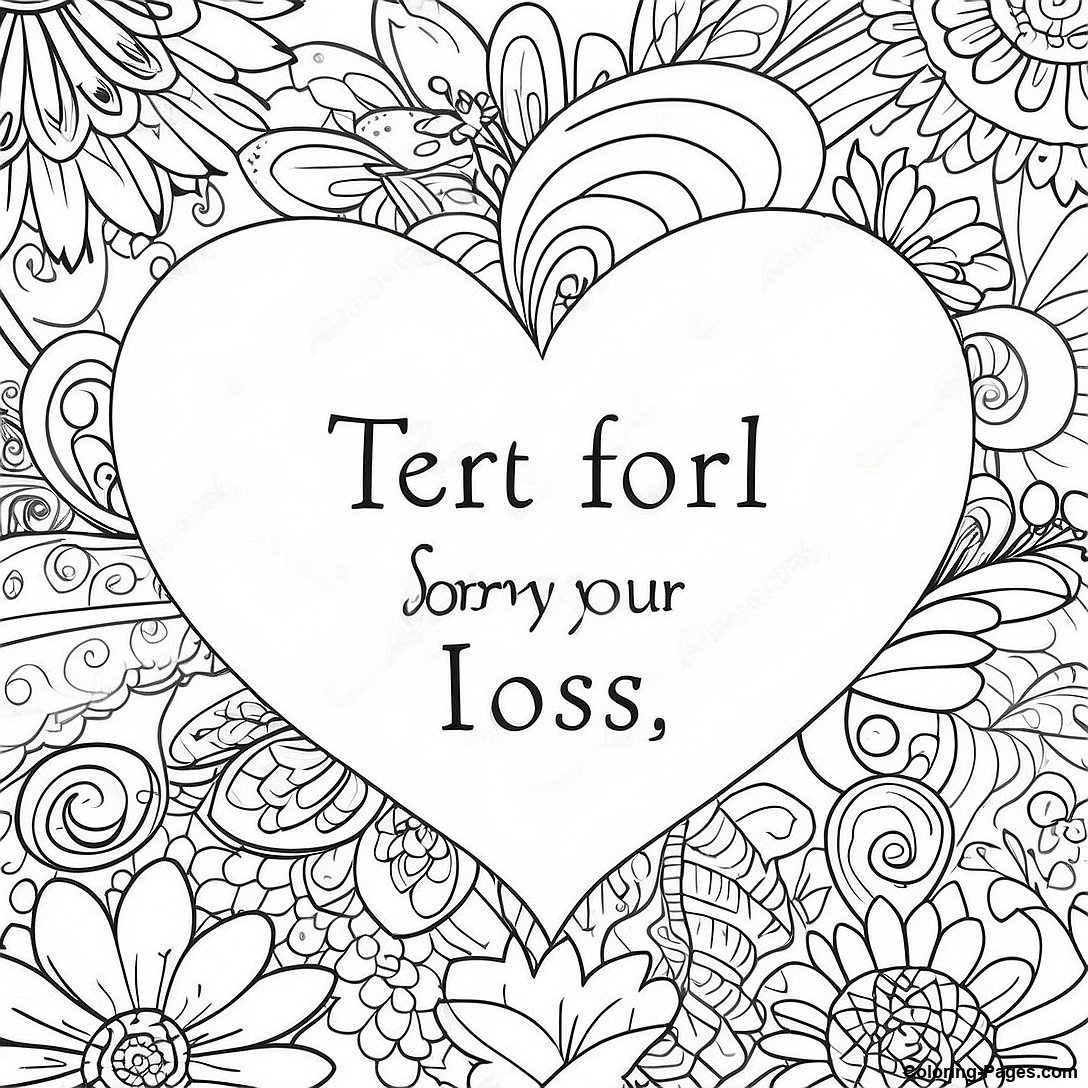 Heartfelt Sorry For Your Loss Coloring Page | Coloring-Pages.com