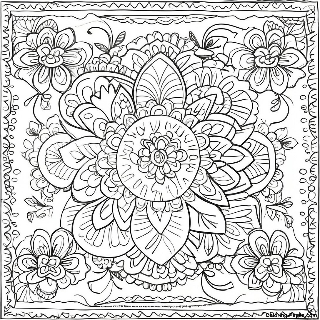Intricate Papel Picado Design Coloring Page | Coloring-Pages.com