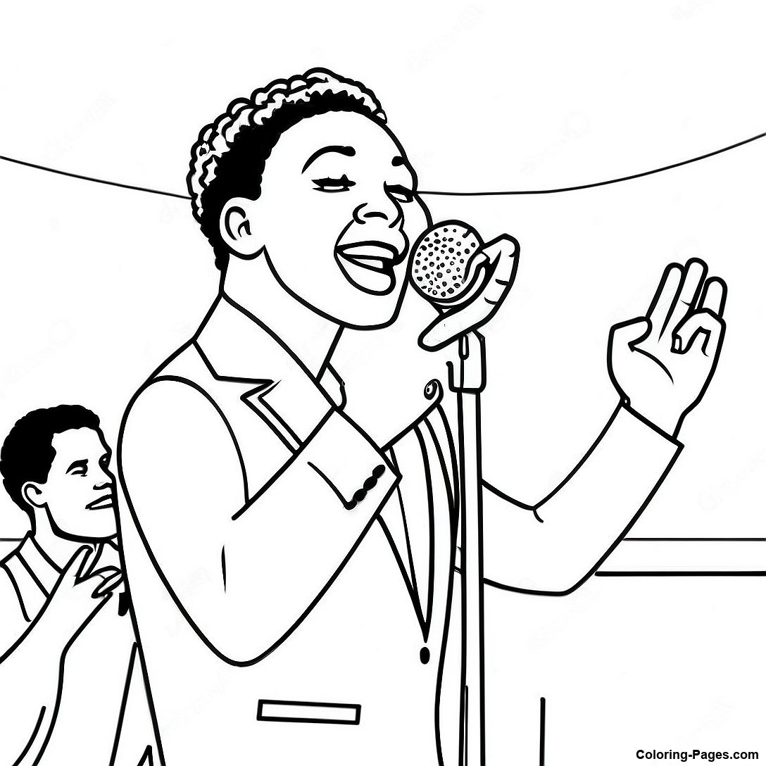 Jazz Singer On Stage Coloring Page 113118 49234