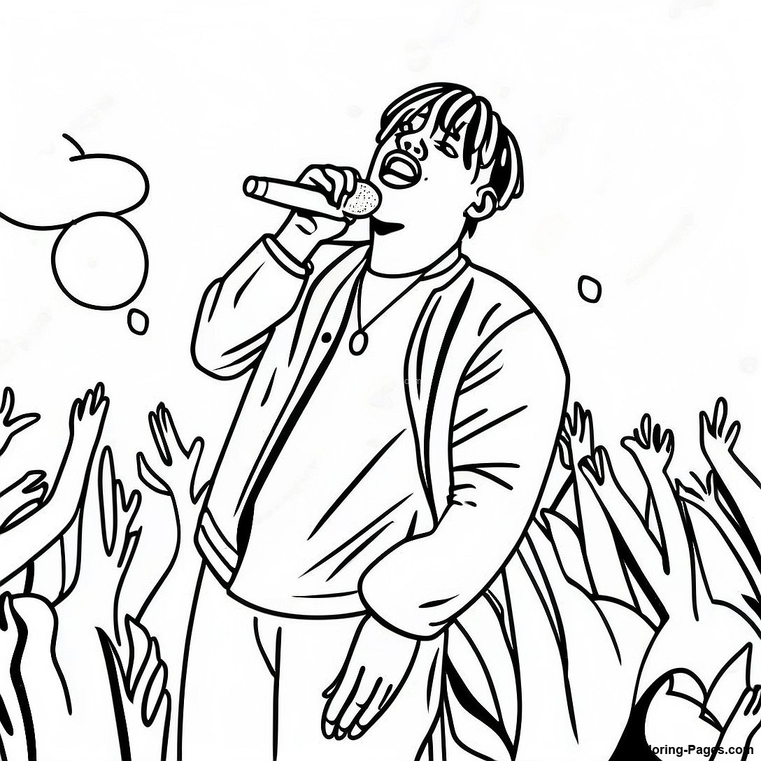 Juice Wrld Performing On Stage Coloring Page 90143 30218
