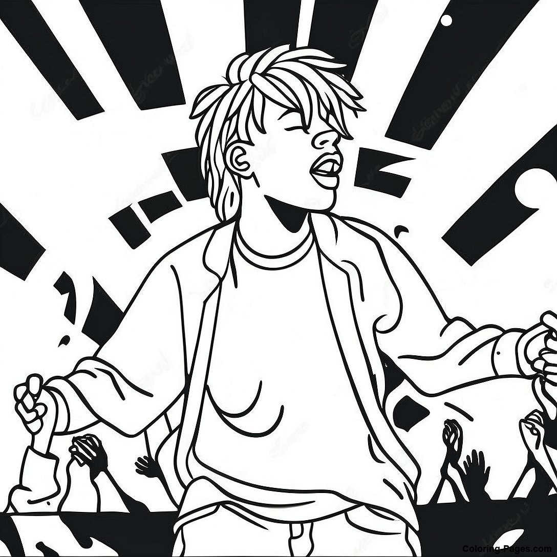 Juice Wrld Performing On Stage Coloring Page 90143 30219