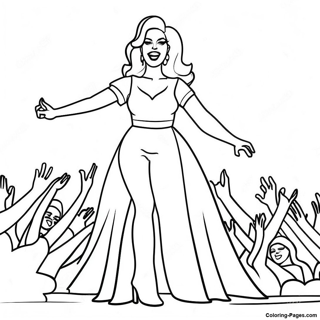 Lady Gaga Performing On Stage Coloring Page 126599 60290