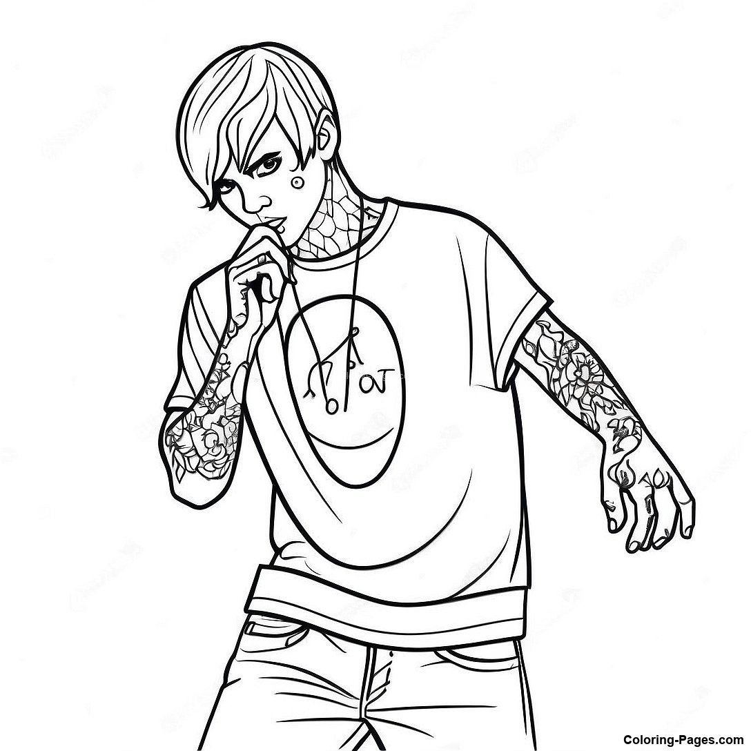 Lil Peep Performing On Stage Coloring Page 94411 33826