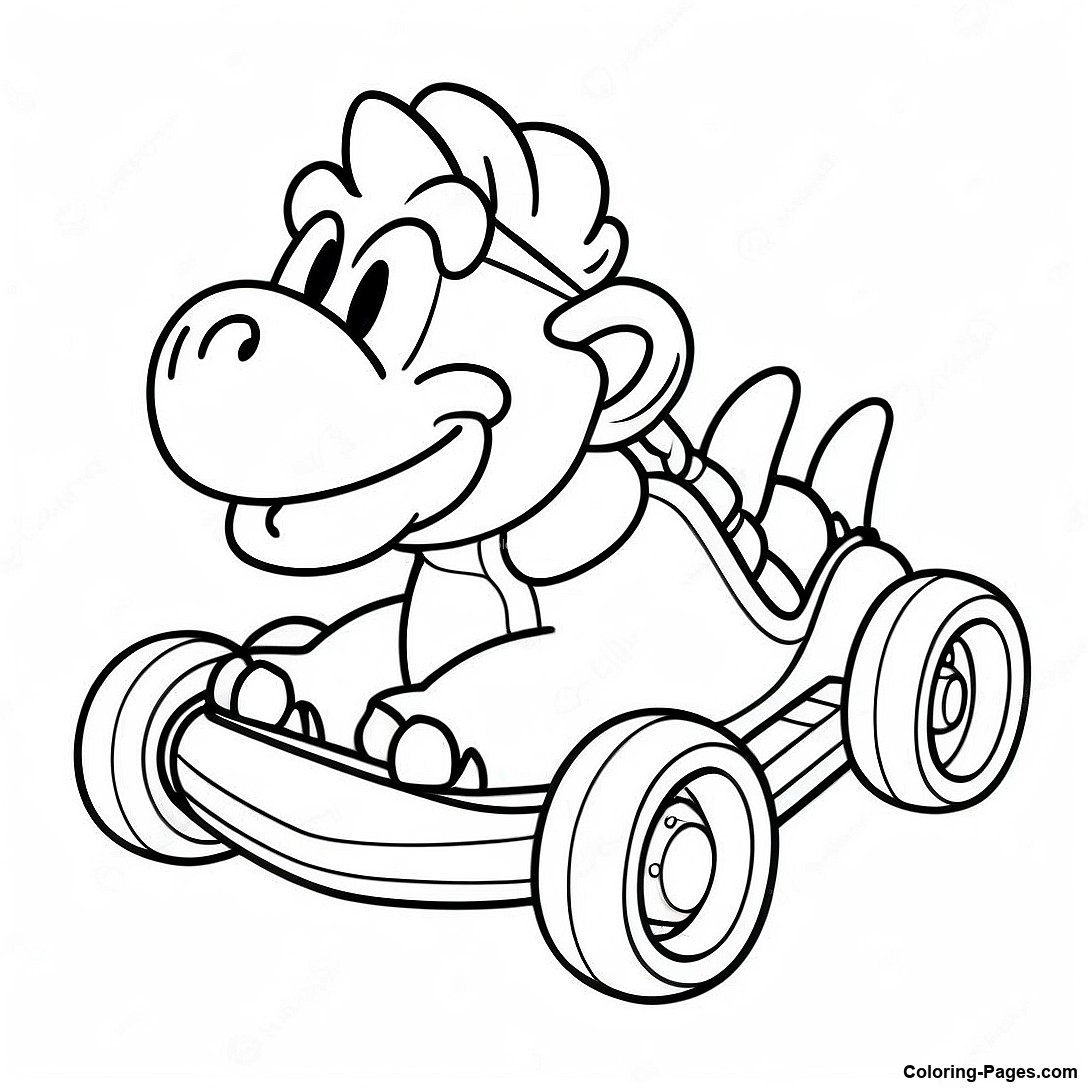 Bowser Mario Kart Coloring Page