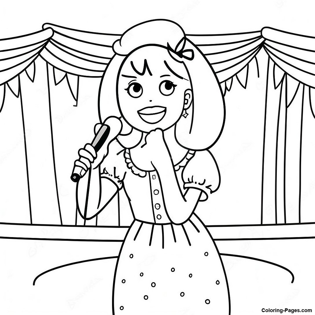 Melanie Martinez Singing On Stage Coloring Page