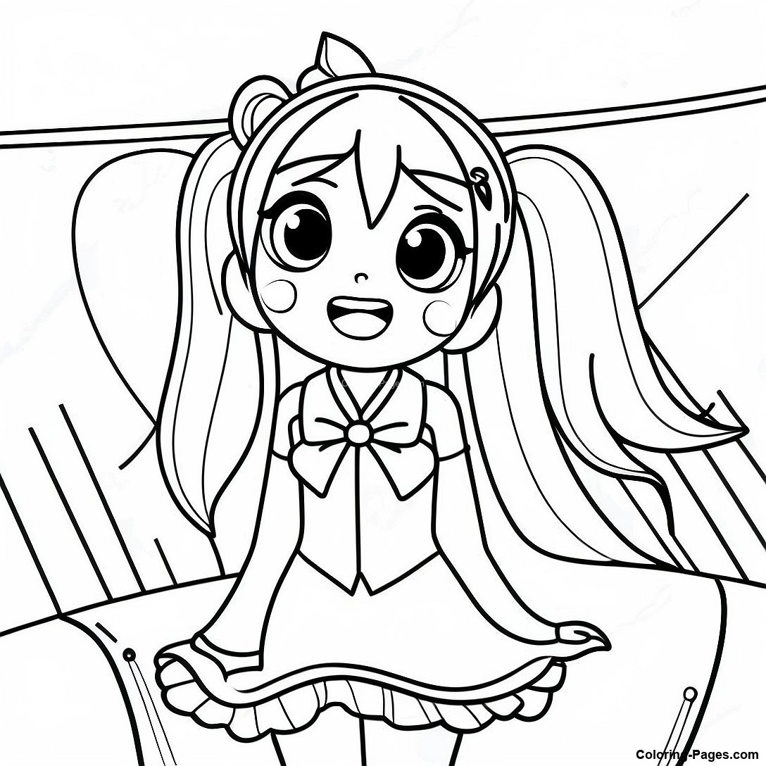Miku Singing On Stage Coloring Page 77707 20277